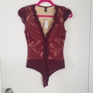 Burgundy bodysuit